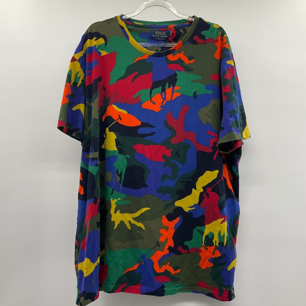Polo Ralph Lauren T-Shirt Camo Polo XL Hypebeast Colorful Retro Urban Prep AOP